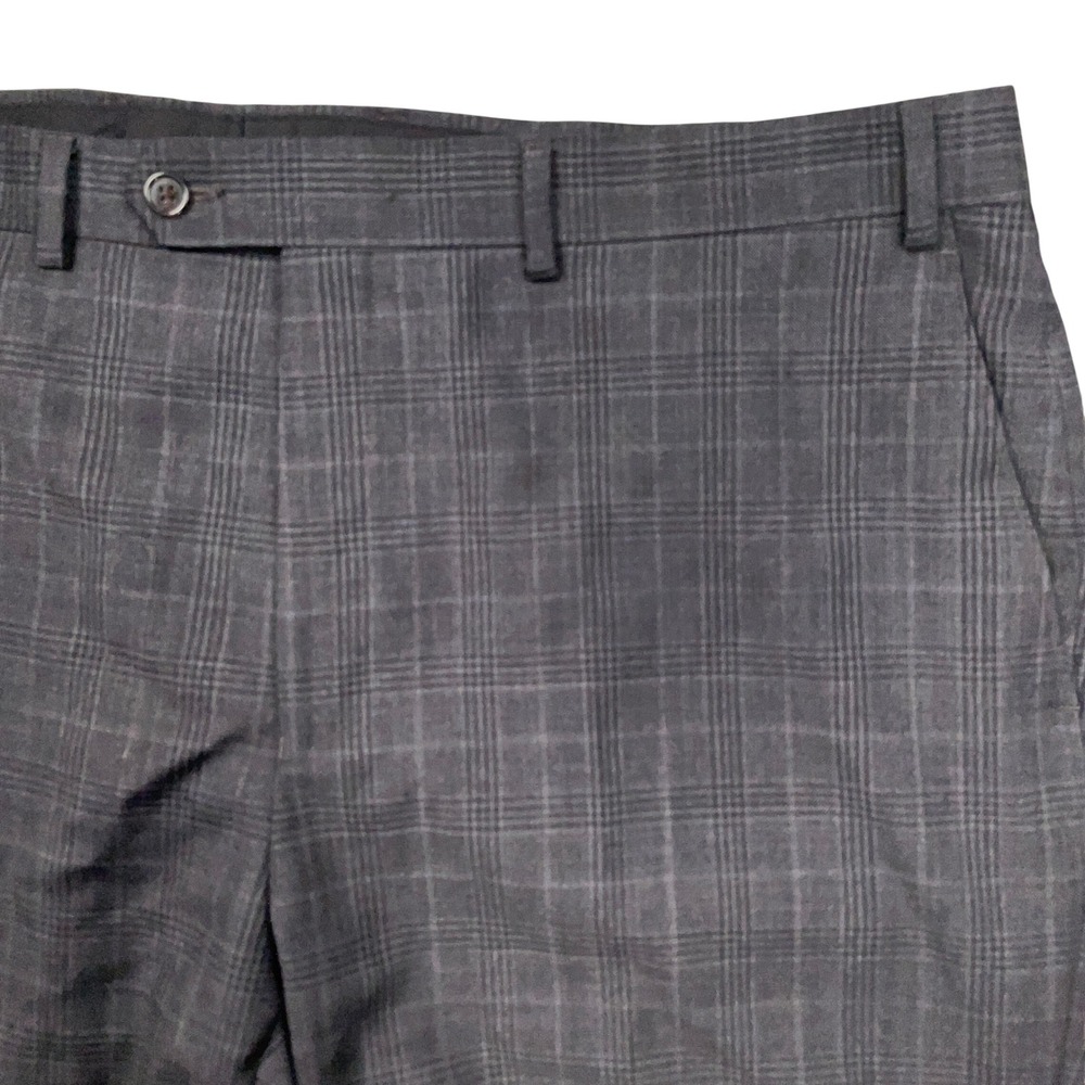 Lauren Ralph Lauren Dress Pants Mens 40x32 Gray Plaid Black Label Preppy Classic